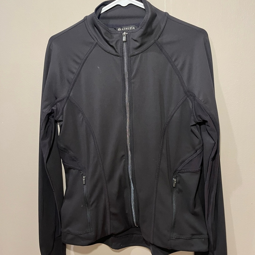 Athleta black with mesh workout jacket